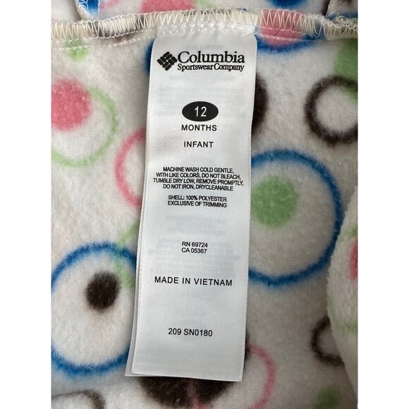 Columbia One Piece Fleece Snow Suit Baby Bunting 12 months - Picture 6 of 8